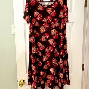 LuLaRoe Carly Dress Neating Doll Print
